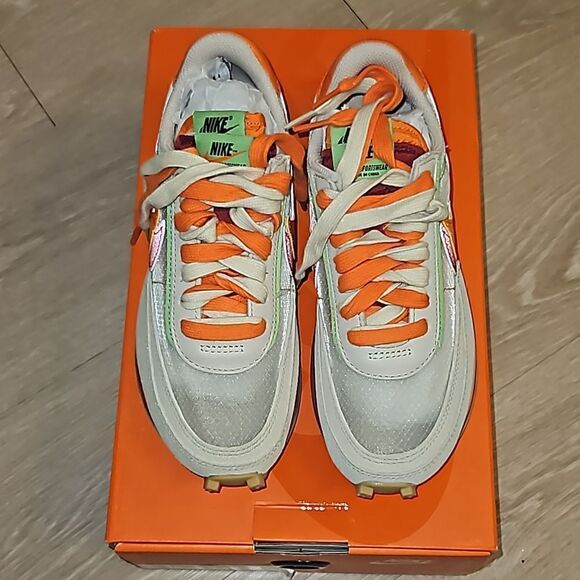 Nike LD Waffle X Clot X Sacai Net Orange Blaze 2021 DH1347-100 Mens Size 4 - Picture 2 of 8